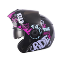CASCO ABATIBLE ICH 3110 DOBLE VISOR READY GO NEGRO FUCSIA VISOR NEGRO