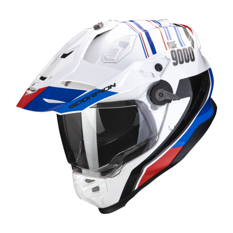 CASCO MULTIPROPOSITO SCORPION ADF-9000 AIR DESERT BLANCO AZUL ROJO (S)