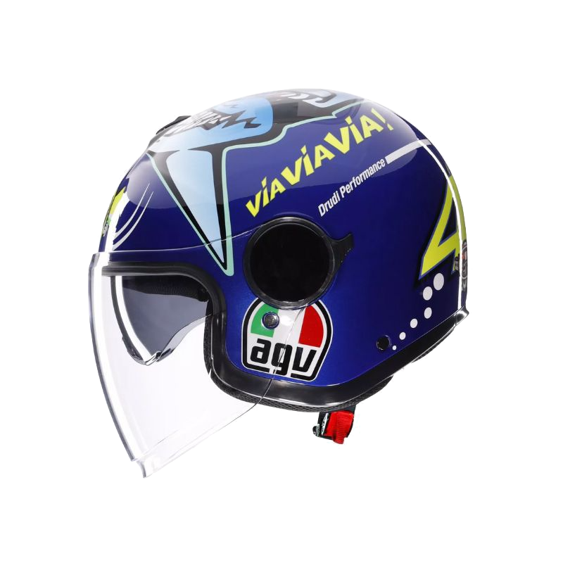CASCO ABIERTO AGV ETERES ROSSI MISANO AZUL FULL COLOR BRILLO