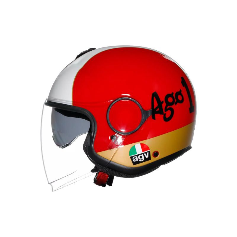 CASCO ABIERTO AGV ETERES AGO 1 VERDE BLANCO ROJO BRILLO (S)