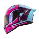 CASCO INTEGRAL SHAFT 504 DOBLE VISOR DIRECTAR MORADO OSCURO AZUL BRILLO 