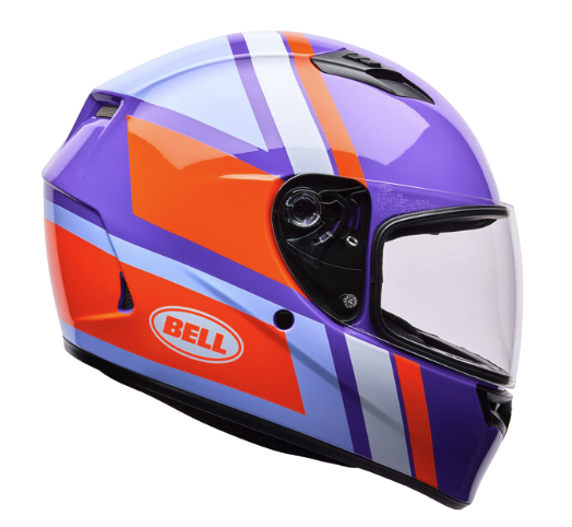 [219181] CASCO INTEGRAL BELL QUALIFIER CHASM MORADO BLANCO BRILLO (S)