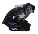 CASCO ABATIBLE ICH 3120 DOBLE VISOR RANDOME V2 NEGRO AZUL MATE VISOR TRANSPARENTE