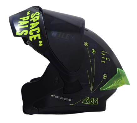 CASCO ABATIBLE ICH 3120 DOBLE VISOR INFINITY NEGRO AMARILLO MATE VISOR NEGRO