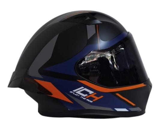 CASCO INTEGRAL ICH 503 TRENT NEGRO NARANJA MATE VISOR NEGRO (S)