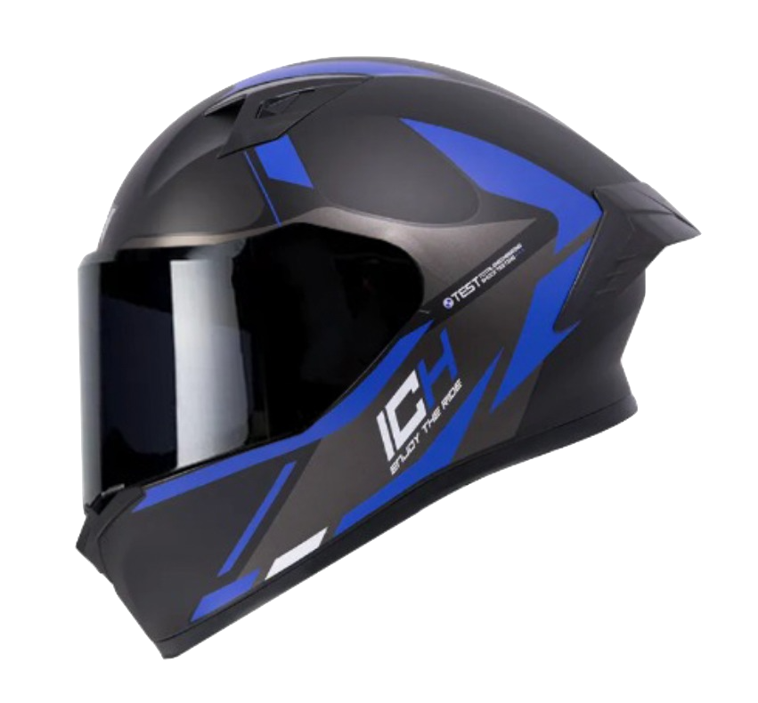 CASCO INTEGRAL ICH 503 TRENT NEGRO AZUL MATE VISOR NEGRO