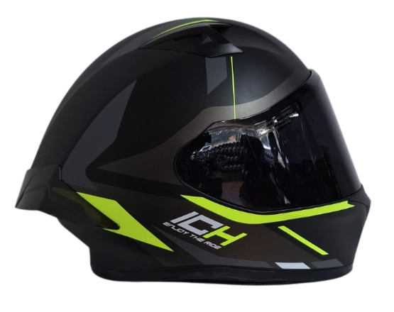 CASCO INTEGRAL ICH 503 TRENT NEGRO AMARILLO MATE VISOR NEGRO