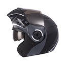 CASCO ABATIBLE ICH 3110 DOBLE VISOR SOUL NEGRO SILVER MATE VISOR NEGRO