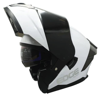 CASCO ABATIBLE EDGE DOBLE VISOR BOSTON SOLID BLANCO BRILLO
