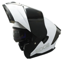 CASCO ABATIBLE EDGE DOBLE VISOR BOSTON SOLID BLANCO BRILLO