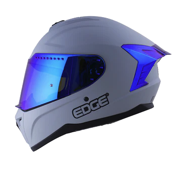 CASCO INTEGRAL EDGE DC EXTREME SOLID GRIS AZUL MATE VISOR AZUL