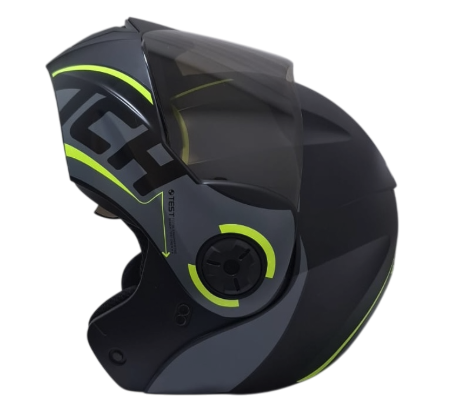 CASCO ABATIBLE ICH 3110 DOBLE VISOR SOUL NEGRO AMARILLO MATE VISOR NEGRO (S)