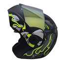 CASCO ABATIBLE ICH 3110 DOBLE VISOR VIBOR NEGRO AMARILLO MATE VISOR DORADO