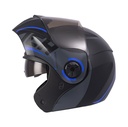 CASCO ABATIBLE ICH 3110 DOBLE VISOR SOUL NEGRO AZUL MATE VISOR NEGRO