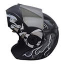CASCO ABATIBLE ICH 3110 DOBLE VISOR VIBOR NEGRO BLANCO MATE VISOR SILVER 