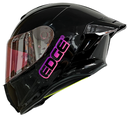 CASCO INTEGRAL EDGE SHANGHAI SOLID NEGRO LOGO ROSADO BRILLO