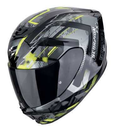 CASCO INTEGRAL SCORPION EXO-391 CLUTER NEGRO AMARILLO NEON