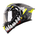 CASCO INTEGRAL SHAFT PRO 609 DOBLE VISOR VENOM MADNESS GRIS NEGRO BRILLO