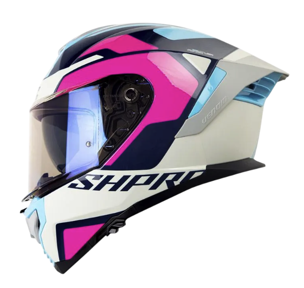 CASCO INTEGRAL SHAFT PRO 609 DOBLE VISOR VENOM STREETFORM AZUL OSCURO GRIS BRILLO