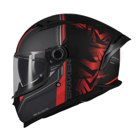 CASCO INTEGRAL MT FF128 DOBLE VISOR BRAKER CHARM B5 GRIS OSCURO ROJO MATE