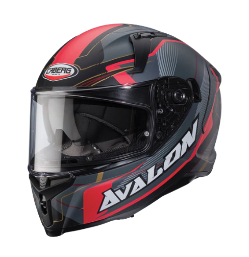 CASCO INTEGRAL CABERG AVALON X OPTIC DOBLE VISOR NEGRO GRIS ROJO MATE (S)