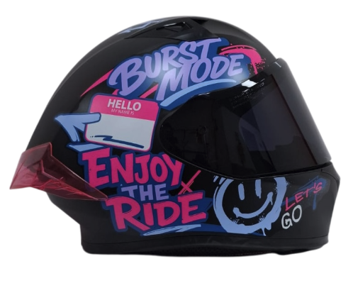 CASCO INTEGRAL ICH 503 SCRAPS NEGRO FUCSIA MATE VISOR NEGRO