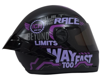 CASCO INTEGRAL ICH 501SP RIDABYTE NEGRO MORADO MATE VISOR NEGRO