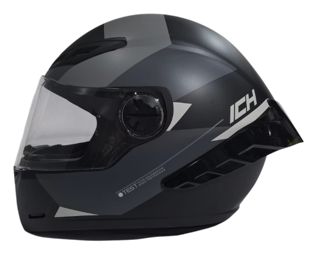CASCO INTEGRAL ICH 501SP JUNE NEGRO GRIS CLARO MATE VISOR TRANSPARENTE
