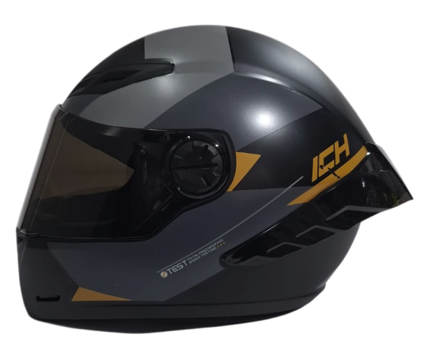 CASCO INTEGRAL ICH 501SP JUNE NEGRO DORADO MATE VISOR NEGRO