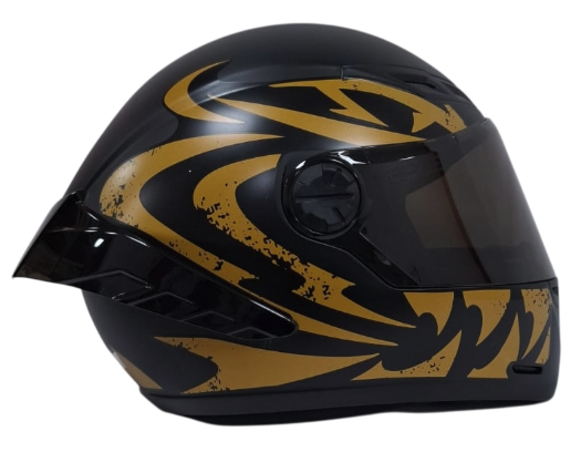 CASCO INTEGRAL ICH 501SP TRIBAL NEGRO DORADO MATE VISOR NEGRO