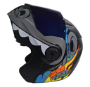 CASCO ABATIBLE ICH 3110 DOBLE MONKING NEGRO AZUL MATE VISOR AZUL