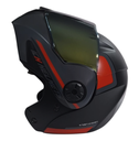 CASCO ABATIBLE ICH 3110 DOBLE VISOR XPACER NEGRO ROJO MATE VISOR DORADO