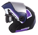 CASCO ABATIBLE ICH 3110 DOBLE VISOR XPACER NEGRO MORADO MATE VISOR SILVER