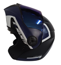 CASCO ABATIBLE ICH 3110 DOBLE VISOR XPACER NEGRO AZUL OSCURO MATE VISOR AZUL