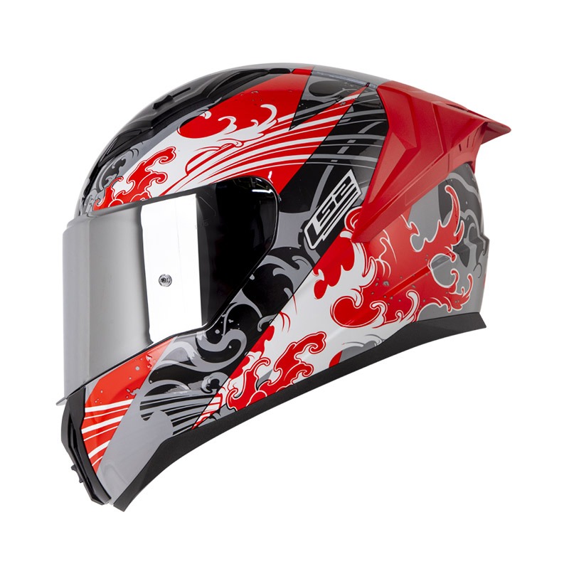 CASCO INTEGRAL LS2 810 KAME NEGRO ROJO BRILLO