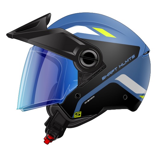 CASCO ABIERTO SHAFT 212 ONER AZUL AMARILLO BRILLO