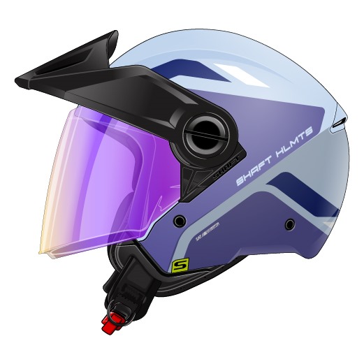 CASCO ABIERTO SHAFT 212 ONER AZUL CLARO BLANCO BRILLO