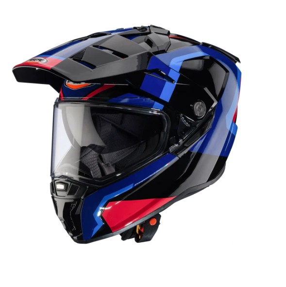 [C2GA60O4#S] CASCO MULTIPROPOSITO CABERG TANAMI SCRAM NEGRO AZUL ROJO BRILLO (S)