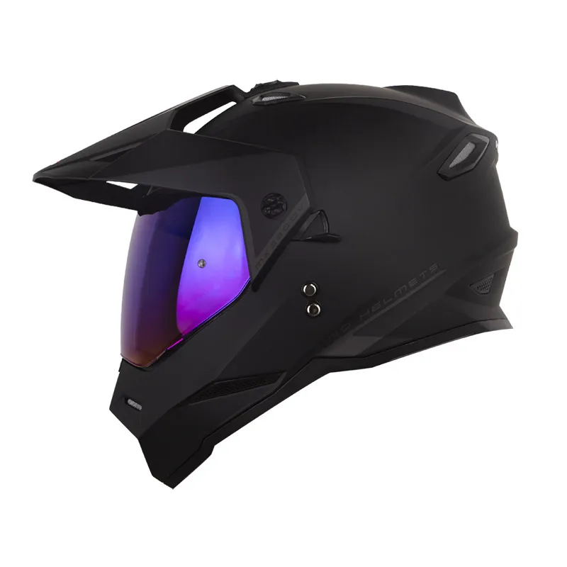 CASCO MULTIPROPOSITO HRO MX330 DOBLE VISOR SOLID NEGRO GRIS OSCURO MATE