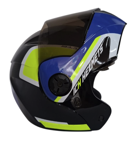 CASCO ABATIBLE ICH 3110 DOBLE VISOR XPACER NEGRO AMARILLO BRILLO VISOR NEGRO
