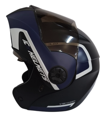 CASCO ABATIBLE ICH 3110 DOBLE VISOR XPACER NEGRO AZUL OSCURO MATE VISOR NEGRO