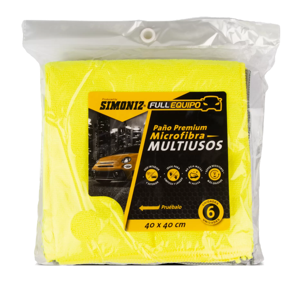 TOALLA MICROFIBRA SIMONIZ MULTIUSOS X6 UND
