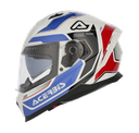 CASCO INTEGRAL X-WAY ACERBIS GRAPHIC BLANCO AZUL BRILLO
