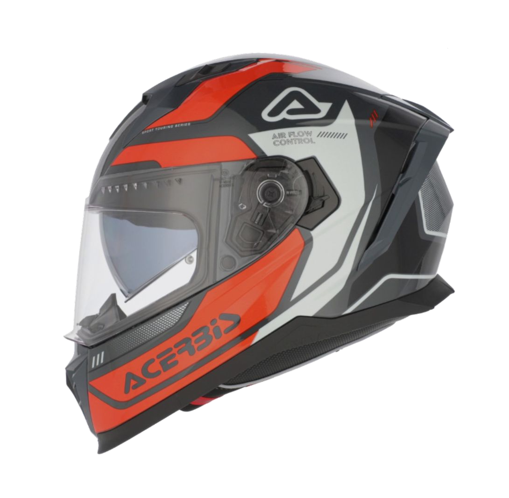 CASCO INTEGRAL X-WAY ACERBIS GRAPHIC NARANJA GRIS BRILLO