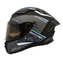 CASCO INTEGRAL SPARTAN DOBLE VISOR PANTHER RAPTOR NEGRO AZUL