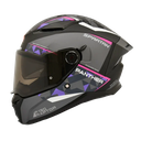 CASCO INTEGRAL SPARTAN DOBLE VISOR PANTHER RAPTOR NEGRO ROSADO