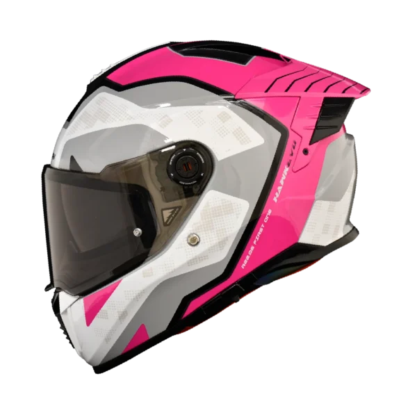 CASCO INTEGRAL SPARTAN DOBLE VISOR HAWK EVO FIRST BLANCO GRIS ROSADO BRILLO
