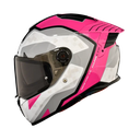 CASCO INTEGRAL SPARTAN DOBLE VISOR HAWK EVO FIRST BLANCO GRIS ROSADO BRILLO