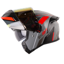 CASCO ABATIBLE SHAFT 3820SP SEVEN GRIS OSCURO ROJO BRILLO