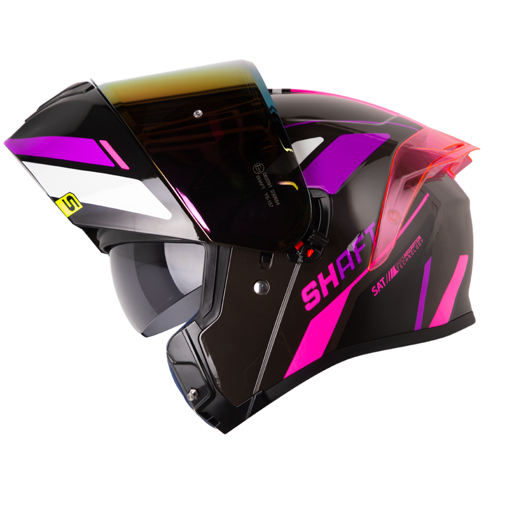 CASCO ABATIBLE SHAFT 3820SP SEVEN GRIS OSCURO MORADO BRILLO